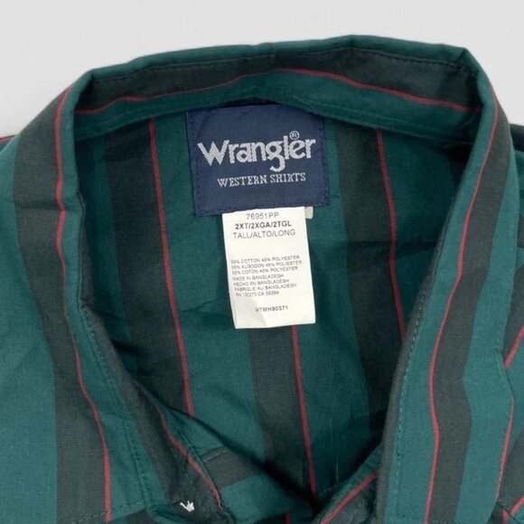 Wrangler Men's Western Shirt Dead Stock Vintage Snap Cowboy Short Sleeve 2XL XXL - Picture 3 of 6
